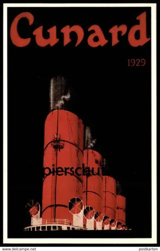 ÄLTERE KARTE CUNARD LINE 1929 REPRO 1990 VON POSTER POSTKARTENFORMAT Collection of the 150th Anniversary photo cpa