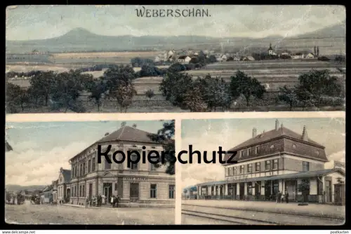ALTE POSTKARTE WEBERSCHAN FRANZ MATKAY BAHNHOF Brvany Saaz Sudeten Sudetengau station gare ceska republika czech cpa AK
