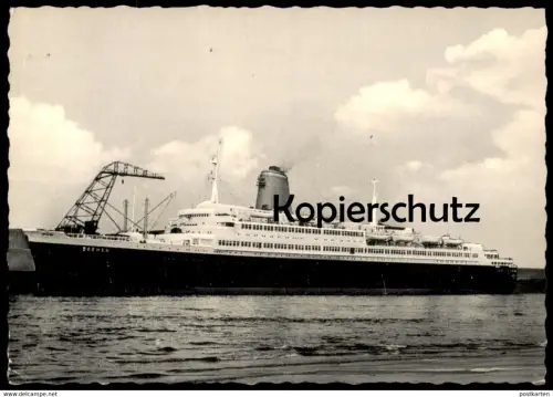 ÄLTERE POSTKARTE VIERSCHRAUBEN-TS BREMEN DAMPFER NORDDEUTSCHER LLYOD KRAN crane grue steam boat Ansichtskarte postcard