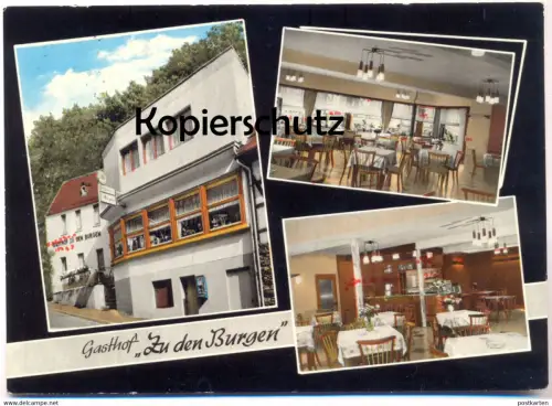 ÄLTERE POSTKARTE GASTHOF ZU DEN BURGEN KAMP-BORNHOFEN RHEIN LORELEY BRAUBACH RESTAURANT CAFÉ AK Ansichtskarte postcard