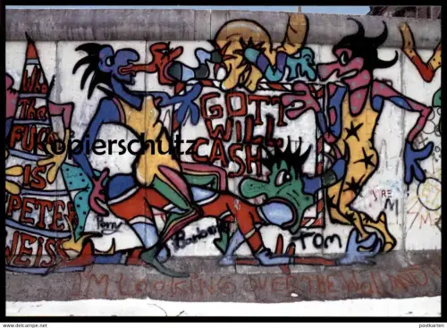 ÄLTERE POSTKARTE BERLINER MAUER MAUERBILDER FOTO HERMANN WALDENBURG 1984 THE WALL LE MUR BERLIN postcard Ansichtskarte