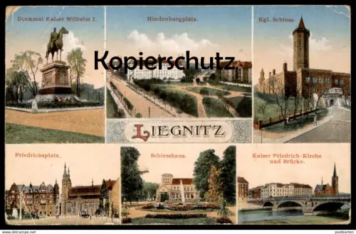 ALTE POSTKARTE LIEGNITZ SCHIESSHAUS HINDENBURGPLATZ FRIEDRICHSPLATZ DENKMAL SCHLOSS Legnica postcard Ansichtskarte cpa