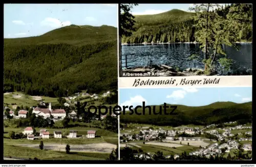 ÄLTERE POSTKARTE BODENMAIS BAYERISCHER WALD ARBERSEE MIT ARBER Bayern postcard Ansichtskarte cpa AK