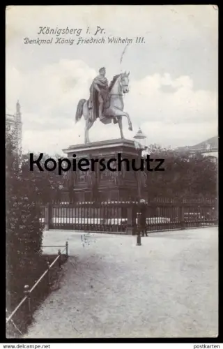 ALTE POSTKARTE KÖNIGSBERG IN PREUSSEN DENKMAL KÖNIG FRIEDRICH WILHELM III. Ostpreussen Kaliningrad postcard cpa AK