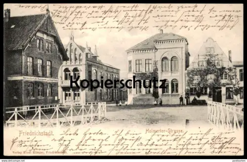 ALTE POSTKARTE FRIEDRICHSTADT HOLMERTOR-STRASSE GASTWIRTSCHAFT LOGIRHAUS 1904 Holmer Tor Ansichtskarte Holmertorstrasse