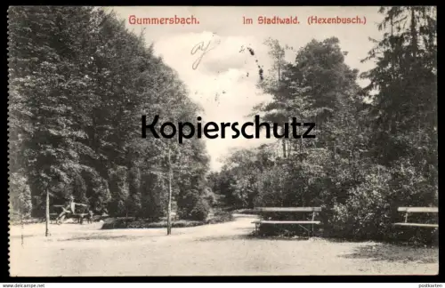 ALTE POSTKARTE GUMMERSBACH IM STADTWALD HEXENBUSCH Hexe witch socière Ansichtskarte cpa postcard AK