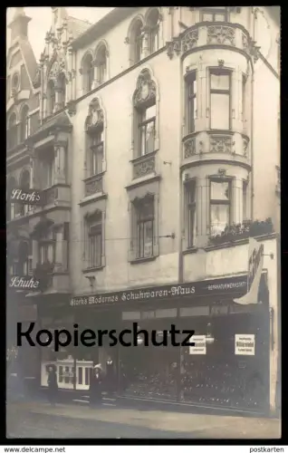 ALTE FOTO POSTKARTE HAGEN STORK'S MODERNES SCHUHHAUS VORSCHRIFTSMÄSSIGE MILITÄRSTIEFEL Schuhe shoes cpa postcard AK