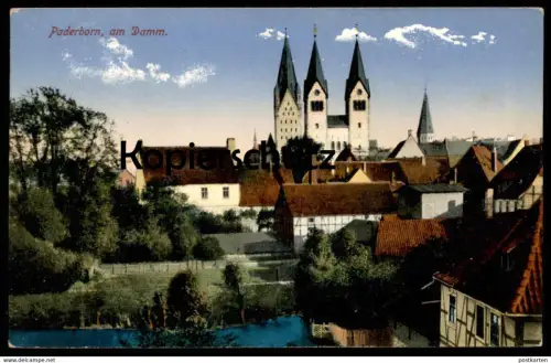 ALTE POSTKARTE PADERBORN AM DAMM DOM PANORAMA TOTALANSICHT cpa Ansichtskarte postcard AK
