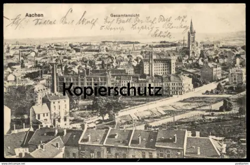 ALTE POSTKARTE AACHEN GESAMTANSICHT PANORAMA TOTAL Eisenbahn Eisenbahnlinie postcard AK Ansichtskarte cpa