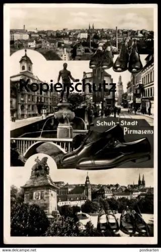 ALTE POSTKARTE SCHUH-STADT PIRMASENS 1938 Schuhe Schuhstadt montage photo shoes shoe Ansichtskarte AK postcard cpa