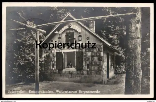 ALTE POSTKARTE BADENWEILER KNUSPERHÄUSCHEN HÄNSEL UND GRETEL HEXE witch Märchen fairy tale Waldrestaurant Bergmannsruhe