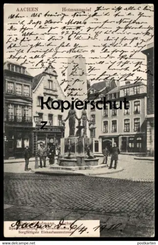 ALTE POSTKARTE AACHEN HOTMANNSPIEF GEBRÜDER KAUFMANN ORIENTALISCHE TEPPICHE Judaika ? MARTIN KRING EINKAUFSHAUS ARBEITER