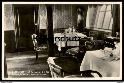 ALTE POSTKARTE LUFTSCHIFF GRAF ZEPPELIN LZ 127 SPEISESAAL FRIEDRICHSHAFEN 1930 airship dirigeable dirigible postcard cpa