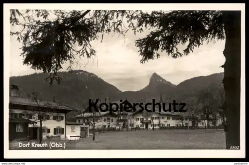 ALTE POSTKARTE DORF KREUTH SCHRIFTZUG BÄCKEREI GEMISCHTWAREN HANDLUNG REISE ANDENKEN OBERBAYERN BAYERN AK Ansichtskarte