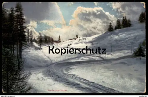 ALTE POSTKARTE WOLKENSTUDIE WOLKEN WINTER clouds nuages Verlag Künzli-Tobler Zürich Schweiz postcard Ansichtskarte cpa