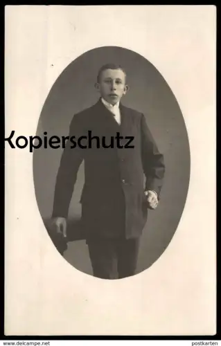 ALTE FOTO POSTKARTE MANN IM ANZUG UND HEMD man homme photo Junge Otapostasis Apostasis otum postcard Ansichtskarte cpa