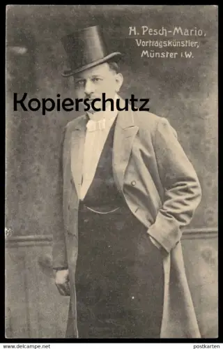 ALTE POSTKARTE MÜNSTER I. W. PESCH MARIO HUMORIST VORTRAGSKÜNSTLER Schauspieler actor Humor humour cpa AK