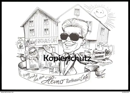 ÄLTERE POSTKARTE BAD MÜNSTEREIFEL VIELE GRÜSSE AUS DEM HEINO RATHAUS-CAFÉ  AUTOGRAMM DARBOVEN BITBURGER autograph AK cpa