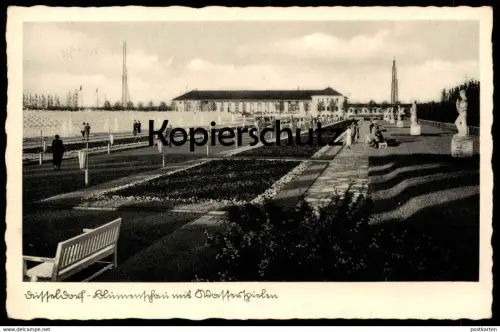 ALTE POSTKARTE DÜSSELDORF BLUMENSCHAU MIT WASSERSPIELEN Reichsausstellung Schaffendes Volk Ansichtskarte cpa postcard AK