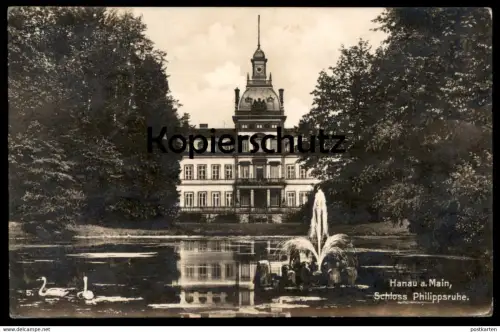 ALTE POSTKARTE HANAU AM MAIN SCHLOSS PHILIPPSRUHE 1929 SPRINGBRUNNEN Brunnen castle chateau cpa Ansichtskarte postcard