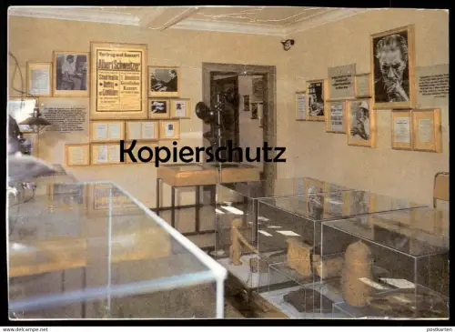 ÄLTERE POSTKARTE ALBERT-SCHWEITZER-GEDENKSTÄTTE WEIMAR BLICK IN EINEN DER AUSSTELLUNGSRÄUME postcard Ansichtskarte AK