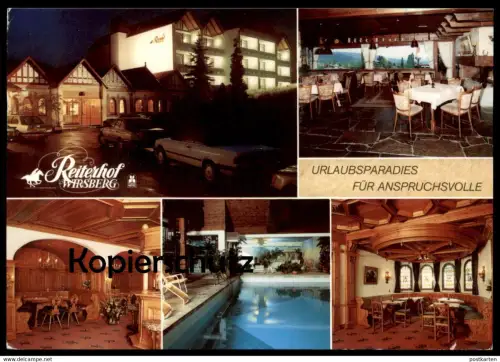 ÄLTERE POSTKARTE REITERHOF WIRSBERG URLAUBSPARADIES FÜR ANSPRUCHSVOLLE AUDI SCHWIMMBAD SCHÖNHEITSFARM postcard cpa AK