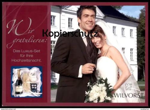 ÄLTERE POSTKARTE WILVORST WIR GRATULIEREN HOCHZEIT HEIRAT marriage wedding mariage Tattinger Champagner postcard cpa AK