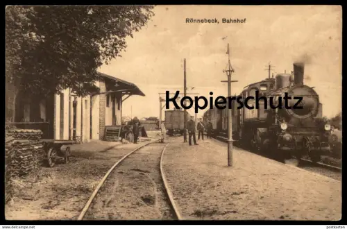 ALTE POSTKARTE RÖNNEBECK BAHNHOF DAMPFLOK Bremen Blumenthal station gare steam engine postcard AK cpa Ansichtskarte
