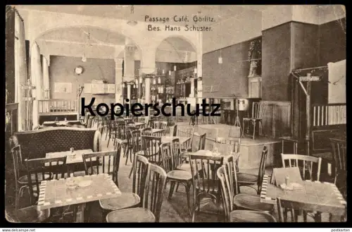 ALTE POSTKARTE PASSAGE CAFÉ GÖRLITZ BES. HANS SCHUSTER Zgorzelec postcard Ansichtskarte AK cpa