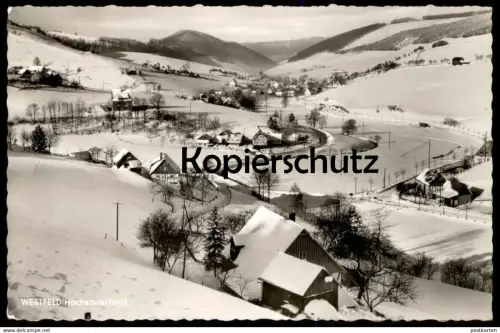 ÄLTERE POSTKARTE WESTFELD HOCHSAUERLAND GASTHOF PENSION SCHNEIDER FERNRUF OBERKIRCHEN Winter Schmallenberg cpa postcard