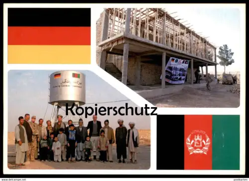 ÄLTERE FELDPOST POSTKARTE DEUTSCH-AFGHANISCHE FREUNDSCHAFT BUNDESWEHR AFGHANISTAN FLAGGE Ansichtskarte cpa AK postcard