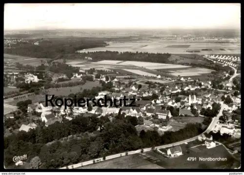 ÄLTERE POSTKARTE NORDBORCHEN LUFTBILD FLIEGERAUFNAHME Gesamtansicht Totalansicht 4791 Borchen postcard cpa Ansichtskarte