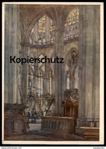 ALTE POSTKARTE KÖLN 700 JAHRE KÖLNER DOM CHORBLICK NACH EINEM AQUARELL VON BERNHARD GAUER postcard cpa Ansichtskarte AK