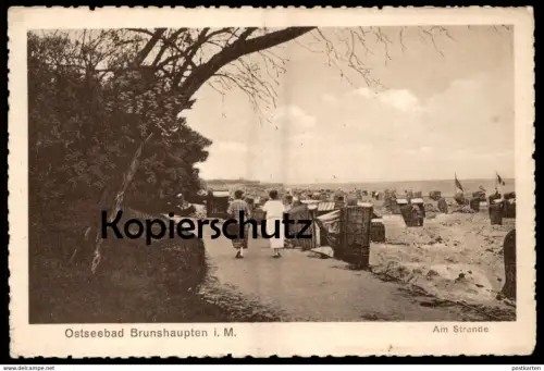 ALTE POSTKARTE OSTSEEBAD BRUNSHAUPTEN I. M. AM STRANDE Kühlungsborn Strand cpa AK Ansichtskarte postcard