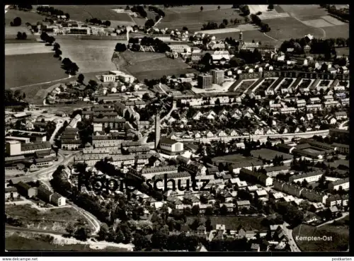 ÄLTERE POSTKARTE KEMPTEN-OST ALLGÄU LUFTBILD PANORAMA FLIEGERAUFNAHME Ansichtskarte AK postcard cpa