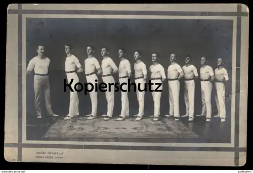 ALTE POSTKARTE AALEN TURNVEREIN TURNER TURNERRIEGE VERFASSER BESCHREIBT TURNVEREIN Gymnasts cpa Ansichtskarte postcard