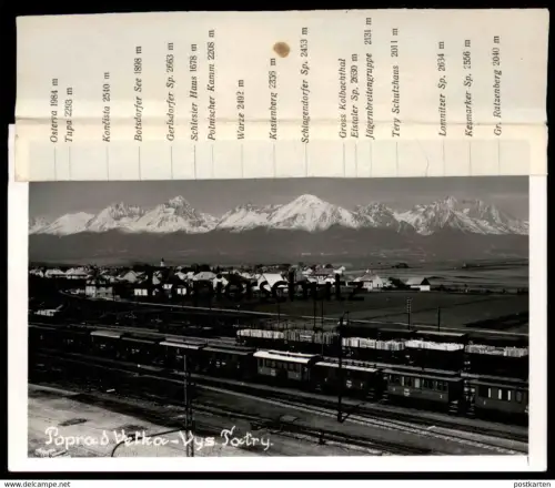 ALTE FOTO POSTKARTE POPRAD VELKA VYS. TATRY Hohe Tatra Deutschendorf Bahnhof station gare Zug train AK cpa postcard