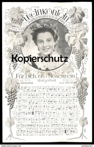 ALTE POSTKARTE WEINKÖNIGIN MARIA BERNARDA VON NEU TRIER MOSELWEIN Mosel Saar Ruwer Ansichtskarte postcard cpa AK