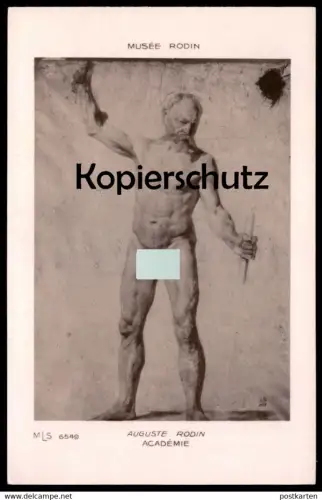 ALTE POSTKARTE MUSÉE RODIN AUGUSTE RODIN ACADÉMIE MÄNNLICHER AKT MANN nude man AK postcard cpa Ansichtskarte