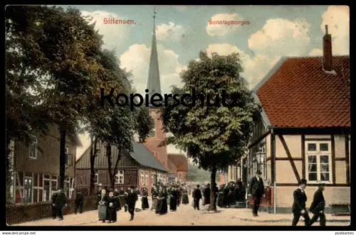 ALTE POSTKARTE SITTENSEN SONNTAGMORGEN KIRCHGANG Sonntag sunday dimanche Ansichtskarte postcard cpa AK