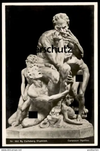 ALTE POSTKARTE NY CARLSBERG GLYPTOTEK CARPEAUX UGOLINO Plastik Kopenhagen Kobenhavn postcard cpa AK