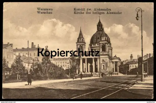 ALTE POSTKARTE WARSZAWA KOSCIOL SW. ALEKSANDRA WARSCHAU KIRCHE DES HEILIGEN ALEXANDER Ansichtskarte postcard cpa AK