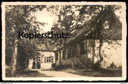 ALTE POSTKARTE KIRCHLICHES LANDHEIM PLODDA DÜBENER HEIDE Muldestausee Bitterfeld Rechteckstempel Schlaitz postcard cpa