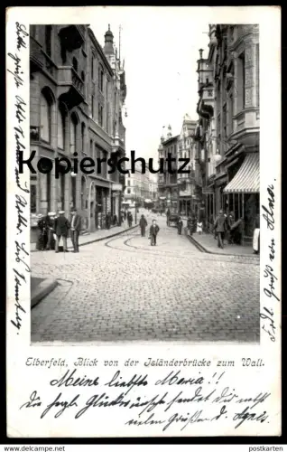 ALTE POSTKARTE ELBERFELD BLICK VON DER ISLÄNDERBRÜCKE ZUM WALL WUPPERTAL AK Ansichtskarte postcard cpa