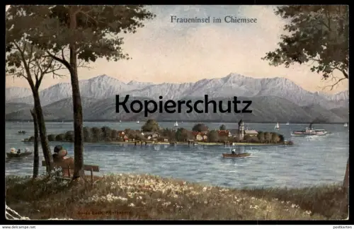ALTE KÜNSTLER POSTKARTE FRAUENINSEL IM CHIEMSEE SIGN. GUIDO BECK MALER MÜNCHEN AK Ansichtskarte postcard cpa
