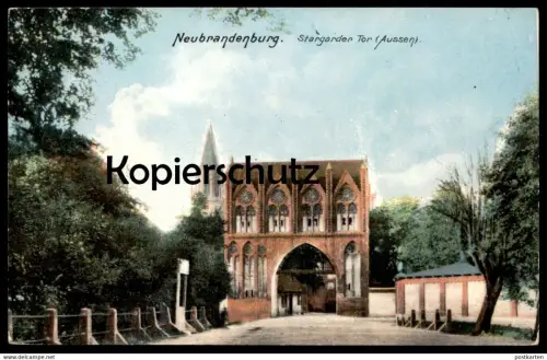 ALTE POSTKARTE NEUBRANDENBURG STARGARDER TOR AUSSEN gate porte Verlag Ottmar Zieher Ansichtskarte cpa AK postcard
