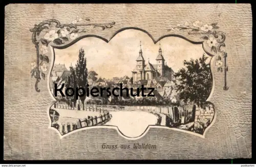 ALTE POSTKARTE GRUSS AUS WALLDÜRN 1910 PANORAMA KIRCHE Ansichtskarte cpa AK postcard
