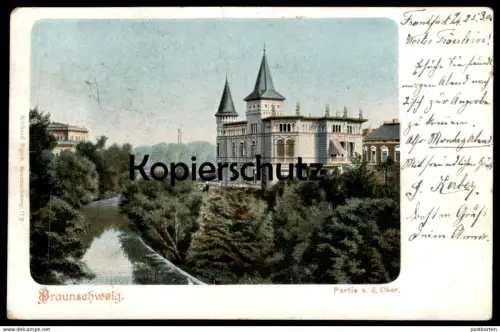 ALTE POSTKARTE BRAUNSCHWEIG PARTIE AN DER OKER Ansichtskarte cpa AK postcard