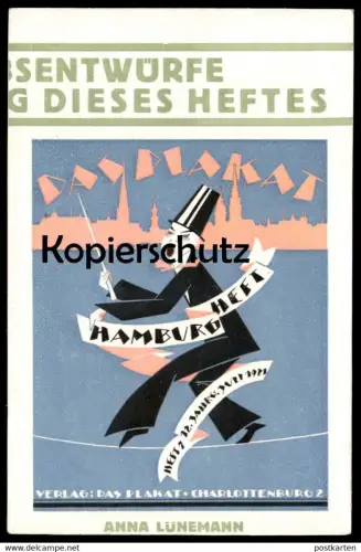 ALTE POSTKARTE DAS PLAKAT HAMBURG HEFT ANNA LÜNEMANN 1921 Charlottenburg Ansichtskarte AK cpa postcard