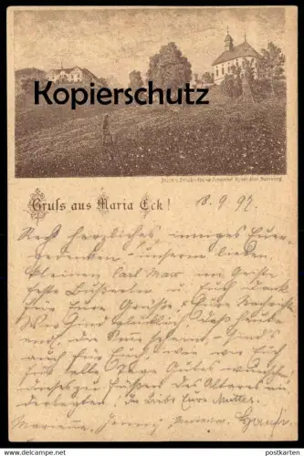 ALTE LITHO POSTKARTE GRUSS AUS MARIA ECK VORLÄUFER SIEGSDORF STICH & DRUCK FRANZ SCHEMM cpa AK Ansichtskarte postcard